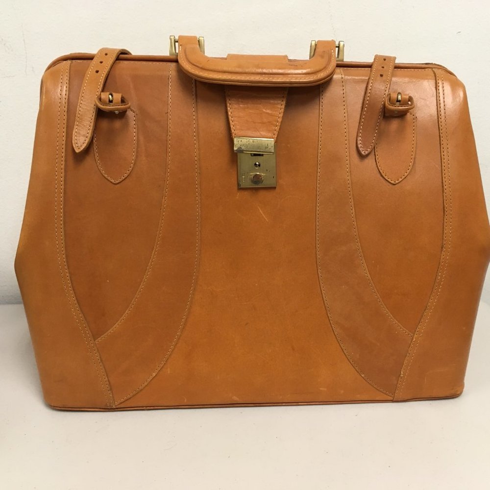 Tweeds belting leather briefcase doctors lawyer bag new Vintage